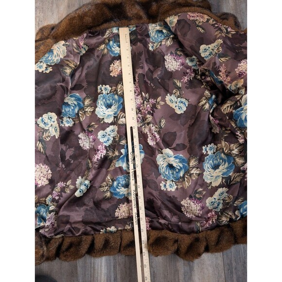 Donna Salyers Fabulous Furs 2X Faux Fur Coat Brown Shag Wolf Style Plush - Picture 4 of 5